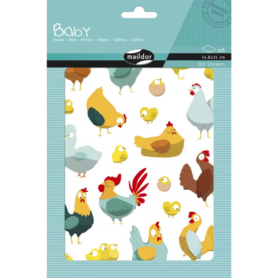 Baby, Sach 6 pl 14,8x21cm, Poules/ Pce