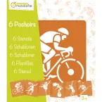 Set of 6 children's stencils, Sports/ Pc.