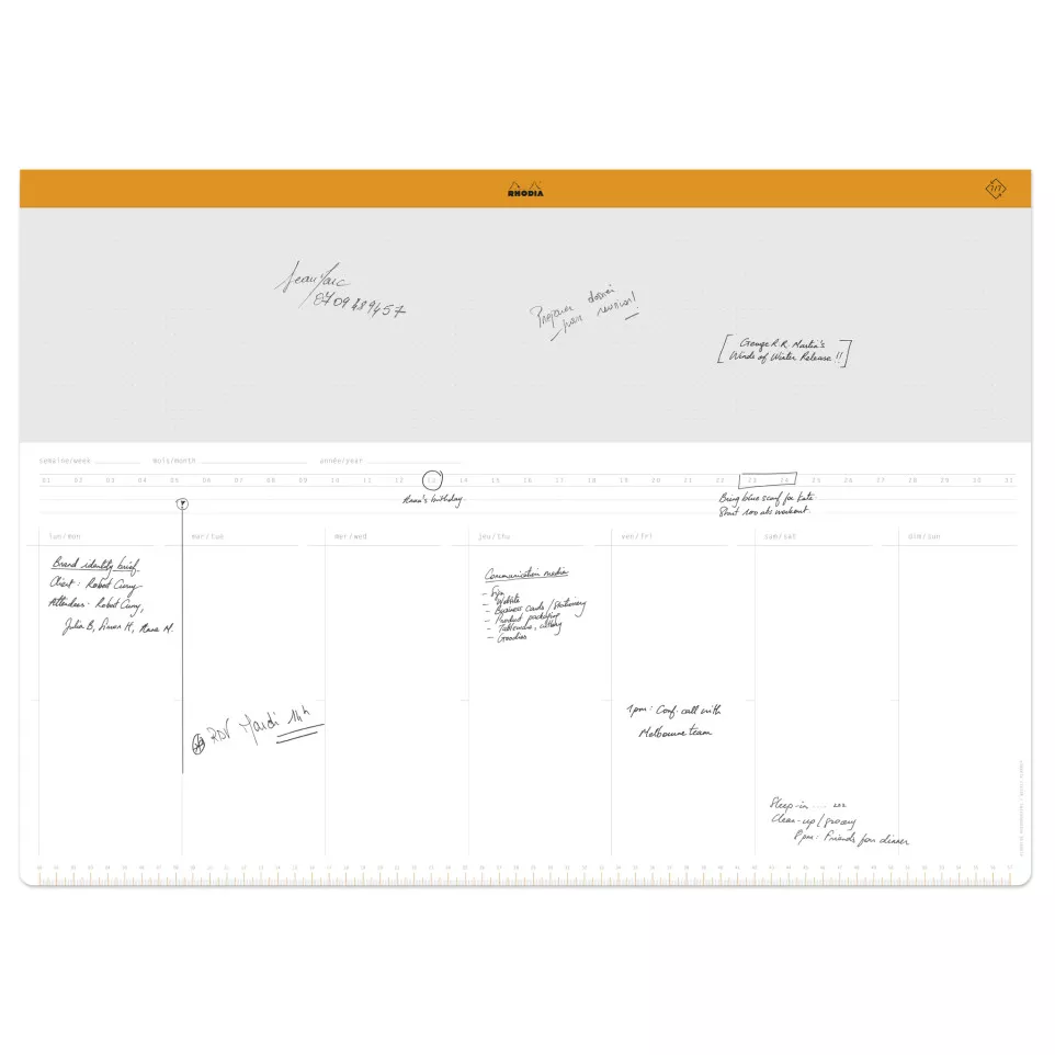 Rhodia sous-main semainier entoilé A2...