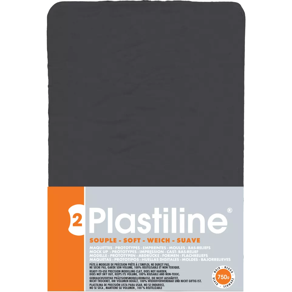 750g plastiline soepel zwart-/ St.
