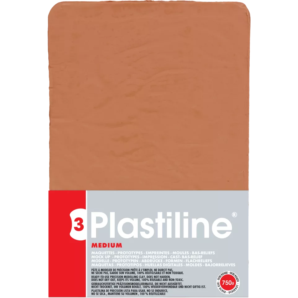 750g plastiline medium okerrood-/ St.