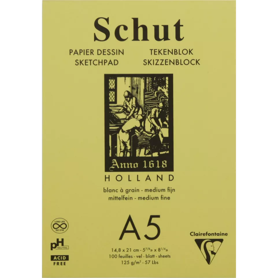 Petit Grain pad A5 100sh white 125g-/...