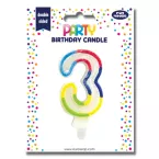 3RD BIRTHDAY CANDLE 6'S/ Pc.