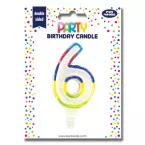 6TH BIRTHDAY CANDLE 6'S/ Pc.