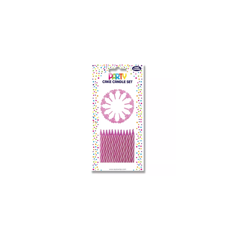 Set de 36 bougies roses pour gâteau/ Pce