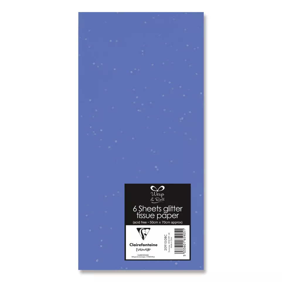 6 GLITTER TISSUE DARK BLUE 72/ Pc.