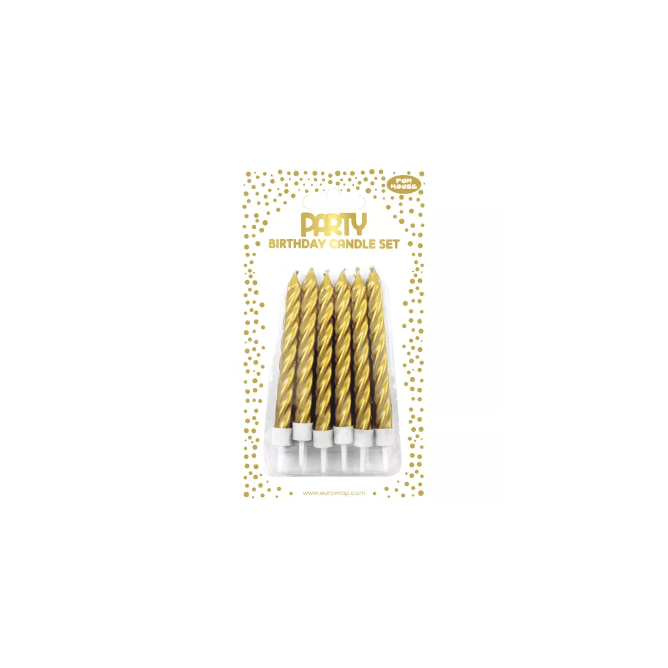 PK12 GOLD METALLIC CANDLES 6S/ Pc.