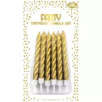 PK12 GOLD METALLIC CANDLES 6S/ Pc.
