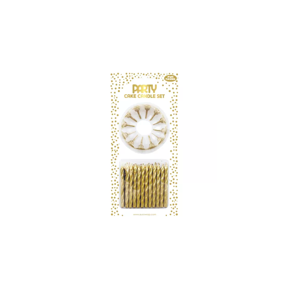 Set de 24 bougies métalliques et 12...