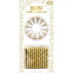 GOLD MET CAKE CANDLE SET 6'S/ Pc.