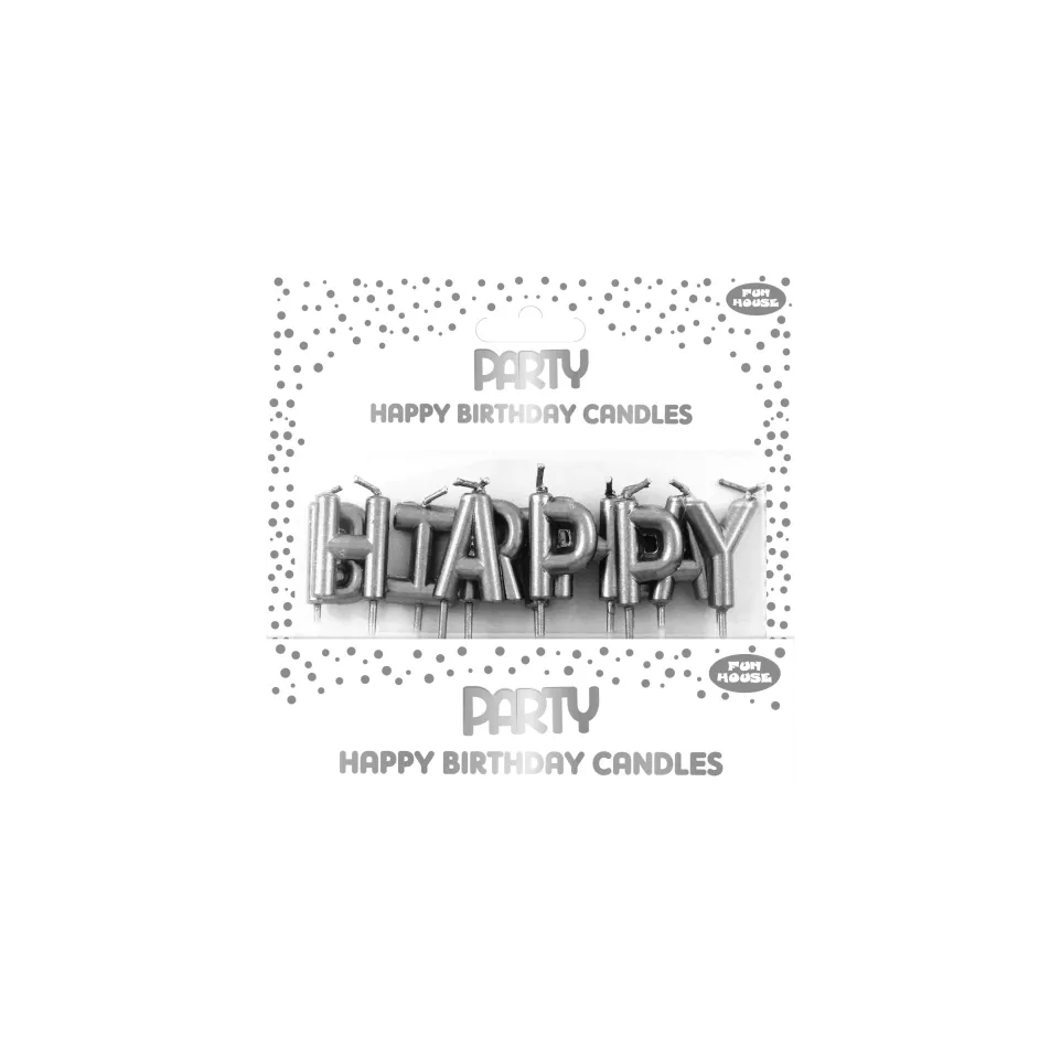 Kaarsen metallic Hap-py Birthday,...