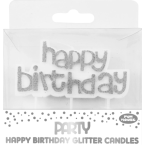 HB GLITTER CANDLE SILV 6'S/...