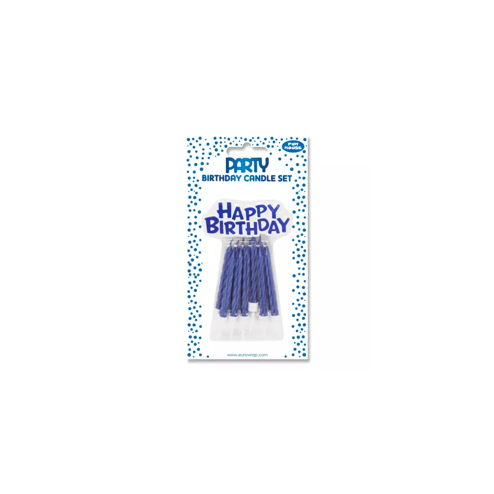 BLUE MET CAKE CANDLE SET 6'S/ Pc.