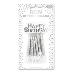 Set de 36 bougies pour gâteau, argent/ Pce