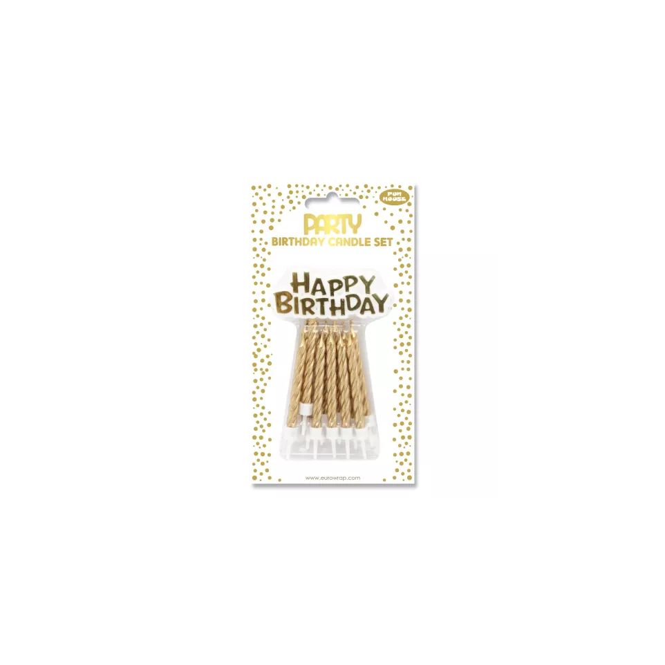 Set de 36 bougies pour gâteau, or/ Pce