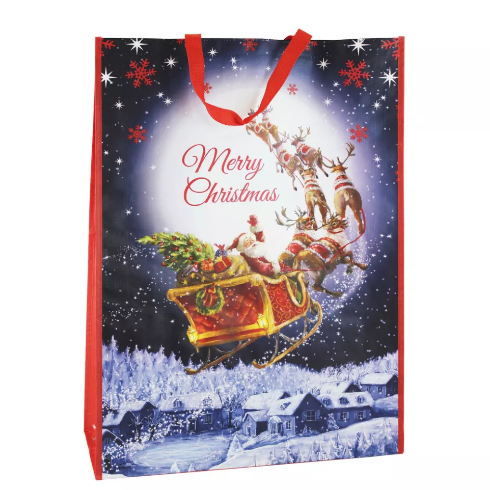 Père Noël en vol, sa-c polypro...