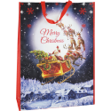 Père Noël en vol, sa-c polypro 50x18x72,5/ Pce