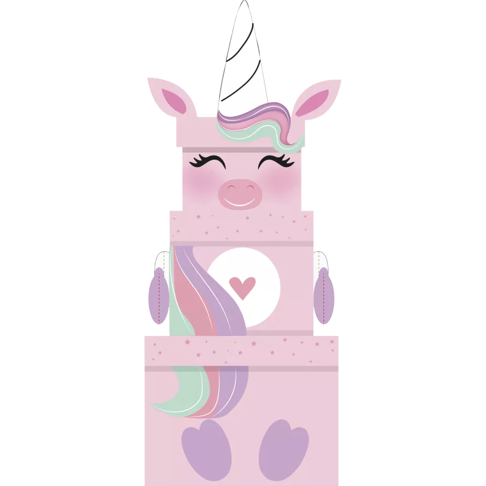 Licorne, set de 3 boites carrées-/ Pc.