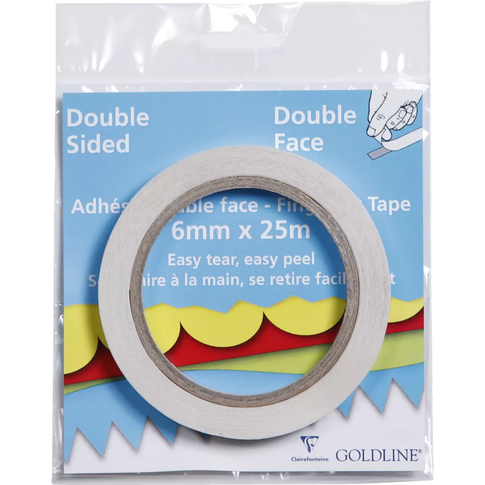 Dubbelzijdige kleefband 6mmx25m-/ St.