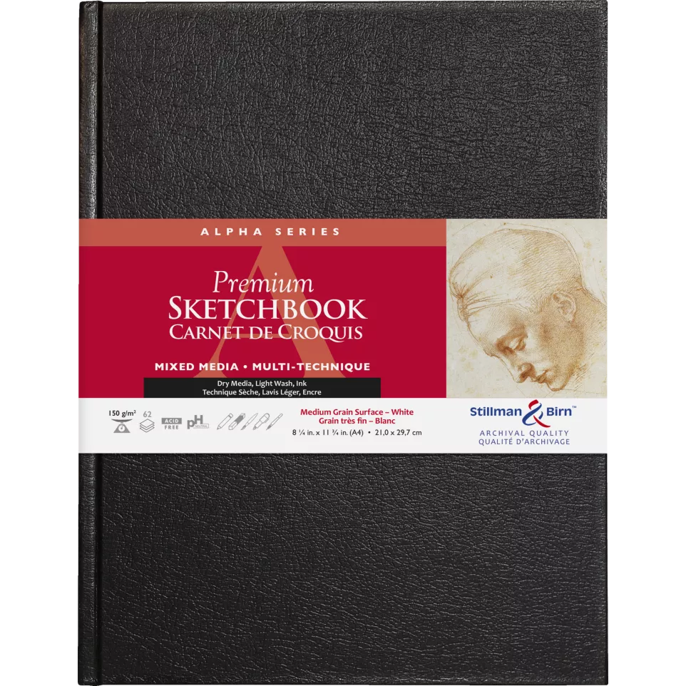 Alpha Hardbound 8 ¼ x 11 ¾ (A4)-/ Pc.