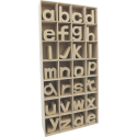 Présentoir plein petites lettres alphabet kraft/ Pce