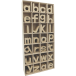 Présentoir plein petites lettres alphabet kraft/ Pce
