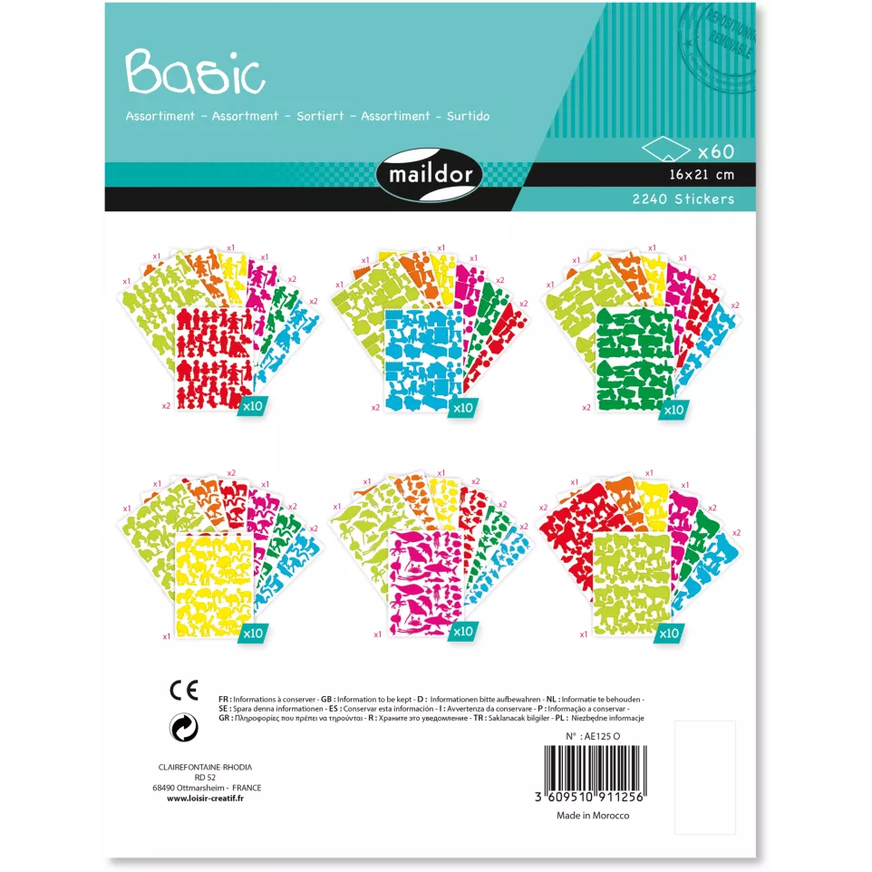 Basics, Bag 60pl 16x21cm, Multi...