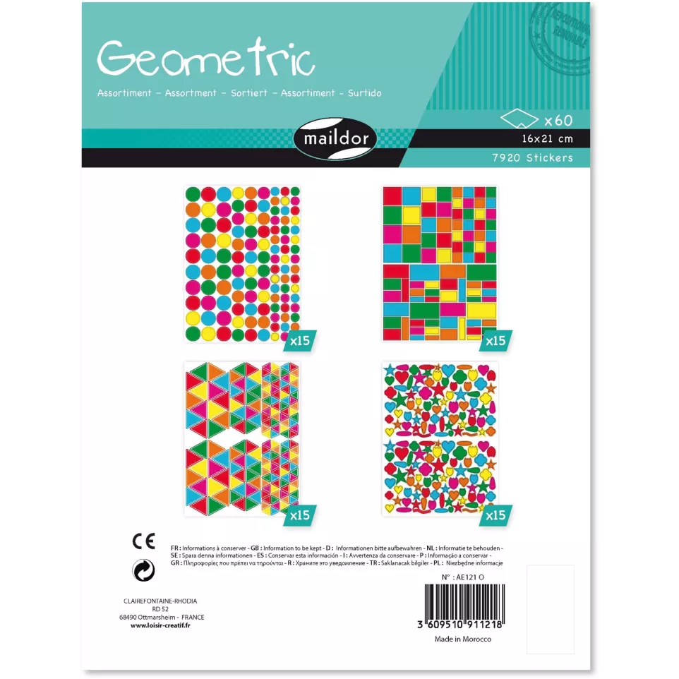 Geometrisch, Assortiment, 60 vel-/ St.