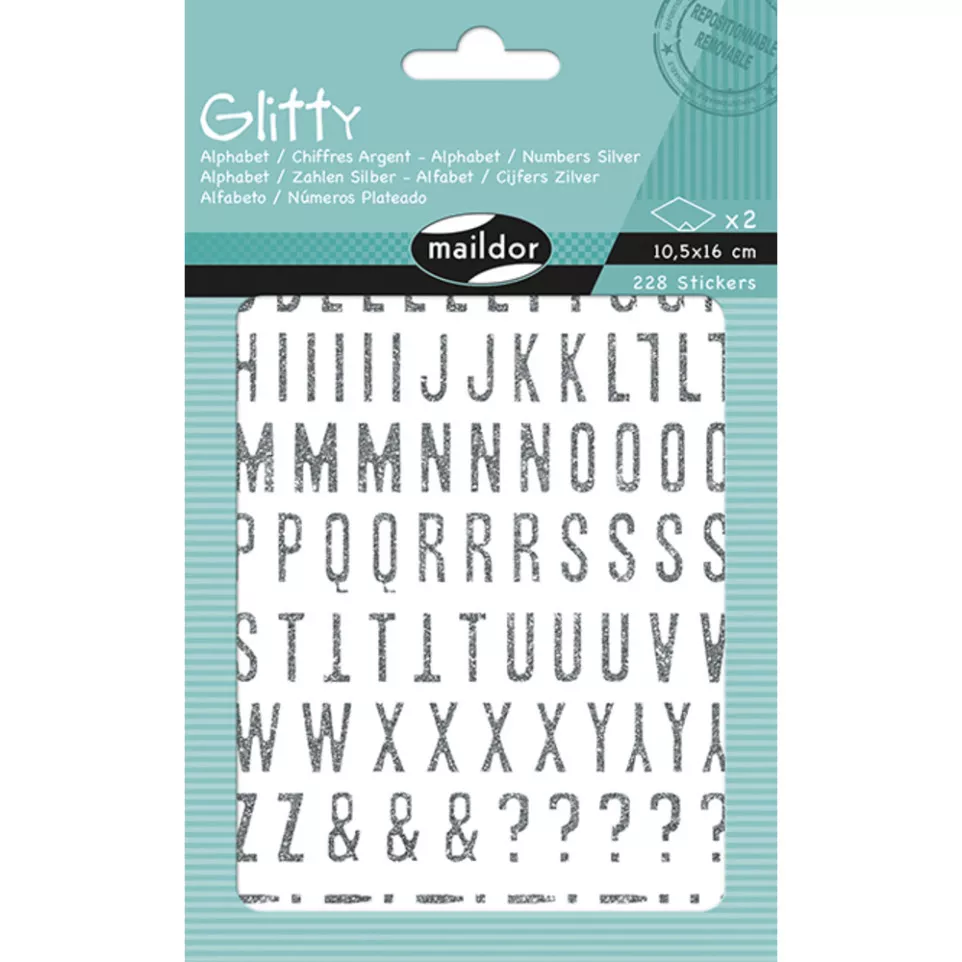 Glitty, Alfabet-Cijf-ers zilver, 2...