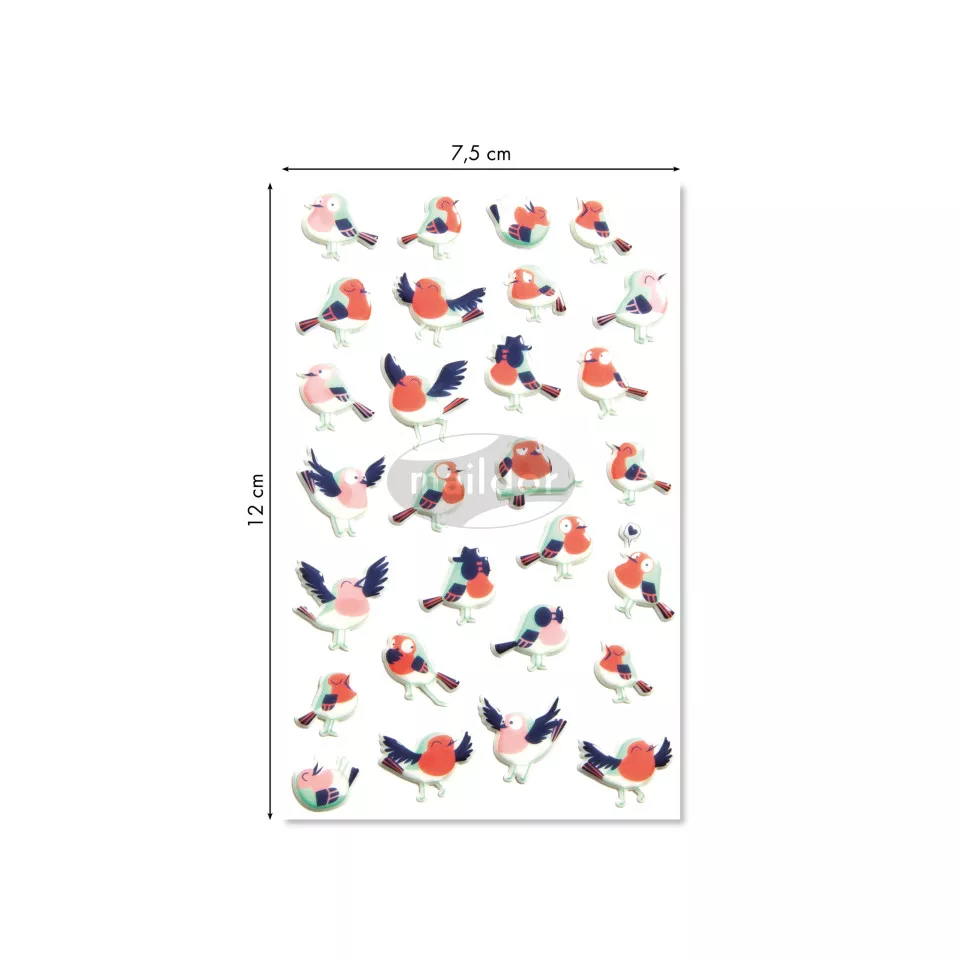 Cooky, Sach 1 pl 7,5x12cm, Oiseaux/ Pce