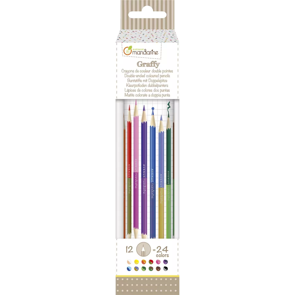 Tube of 12 double-pointed colored...
