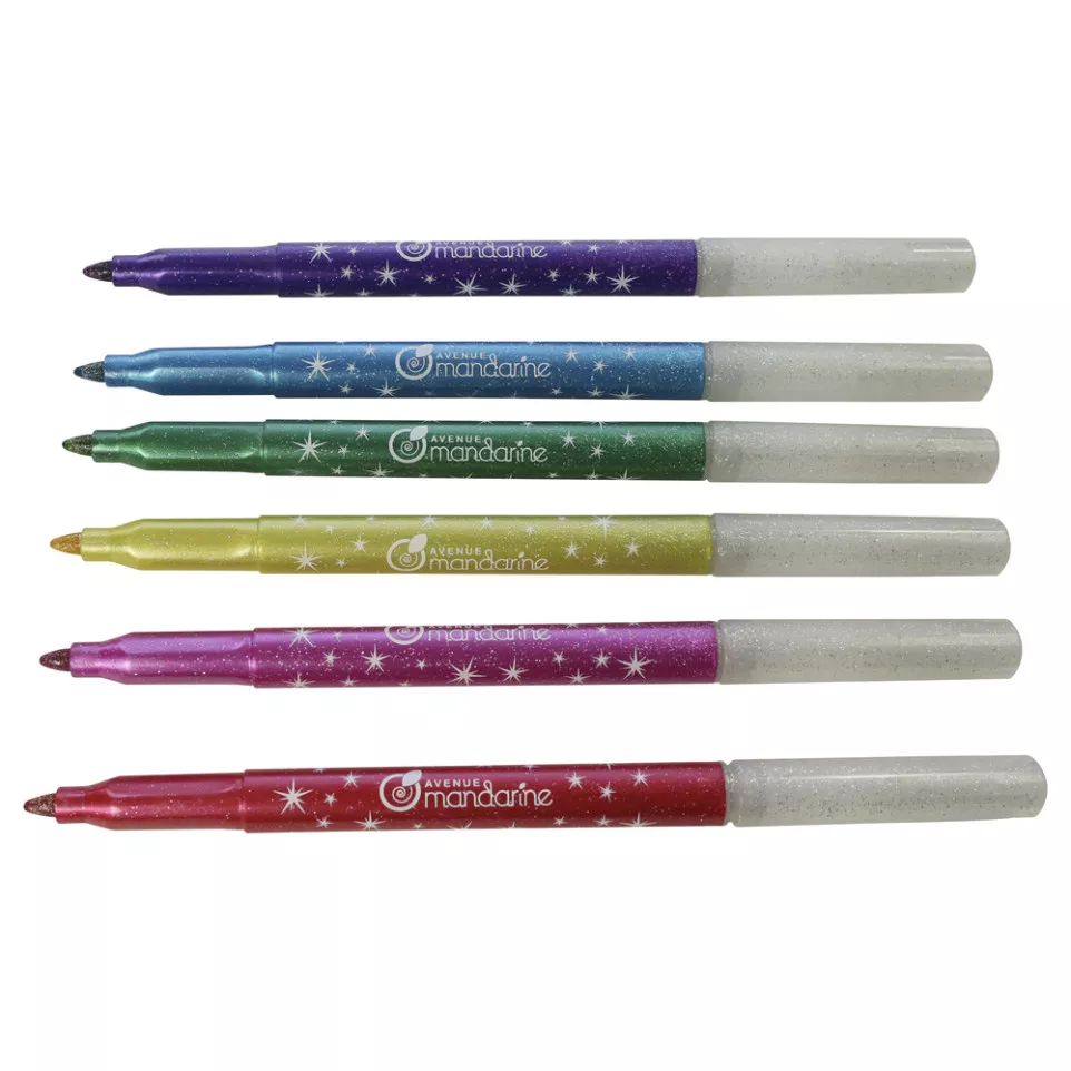 Pochette de 6 feutres pailletés/ Pce