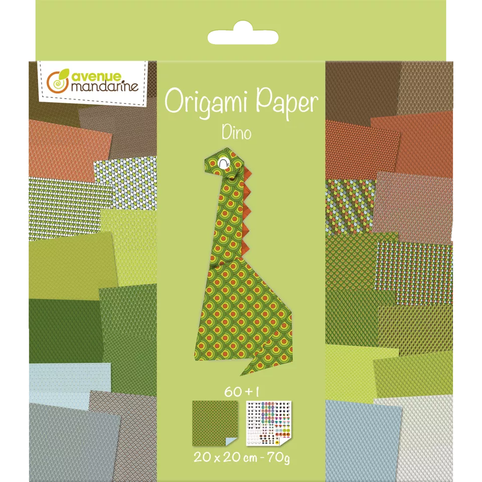 Origami Paper, Dino, 20 x 20 cm, 60F,...