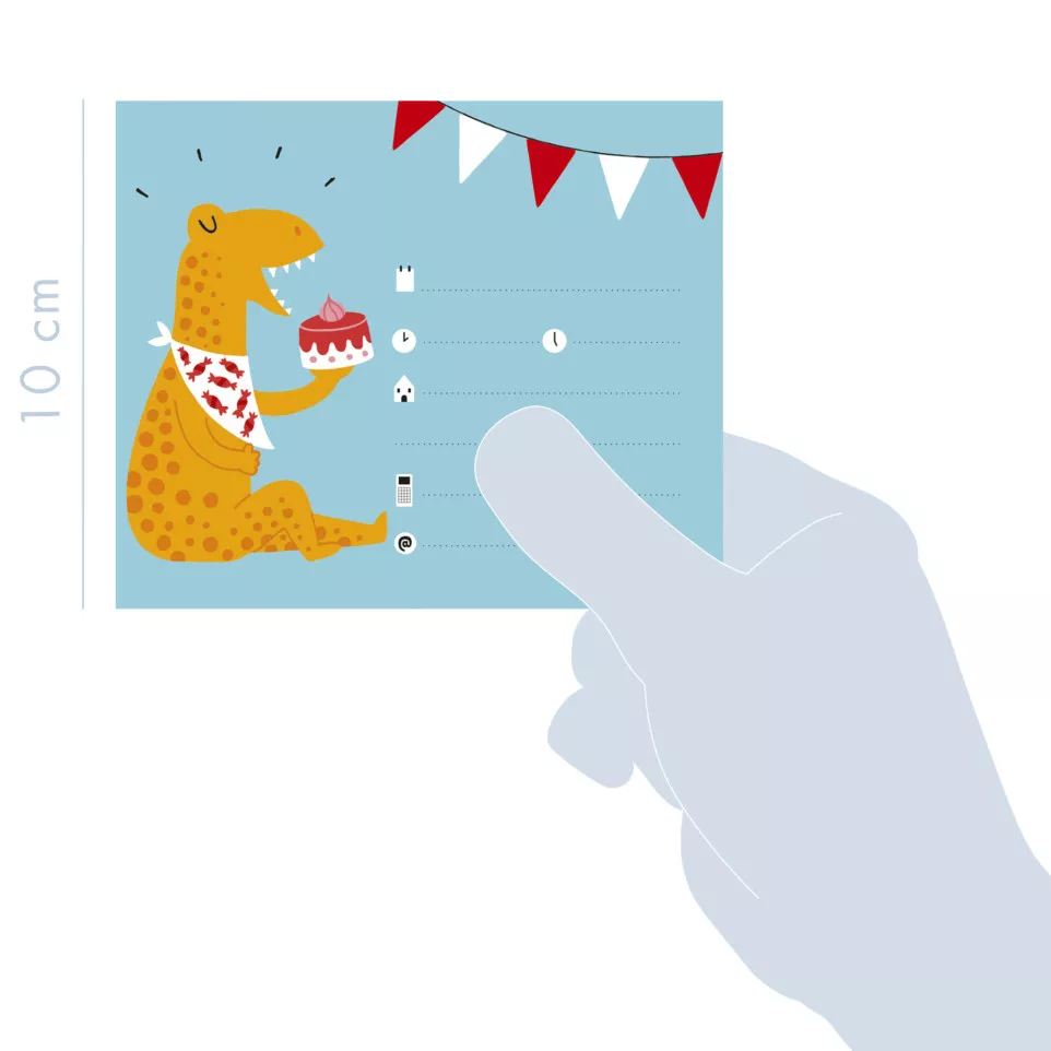 Cartes d'invitation, Dinosaures/ Pce