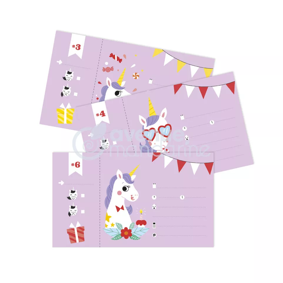 Invitation cards, Unicorns/ Pc.