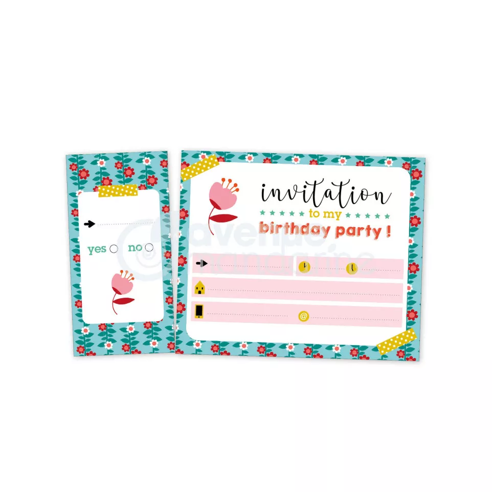 * Cartes d'invitation, Garden Party/ Pce