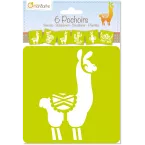 * Set of 6 stencils, Llamas/Cactuses/ Pc.