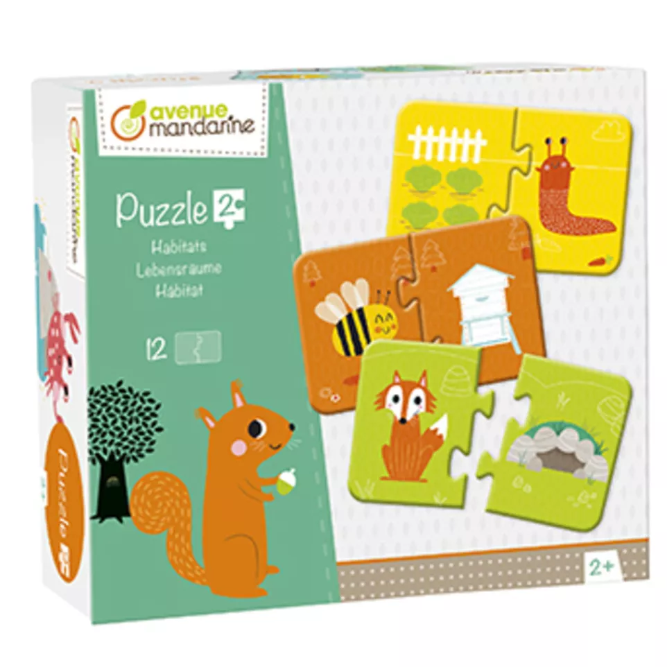 Puzzel 2-delig, Wie woont waar ?-/ St.