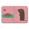 Puzzel 2-delig, Wie woont waar ?-/ St.