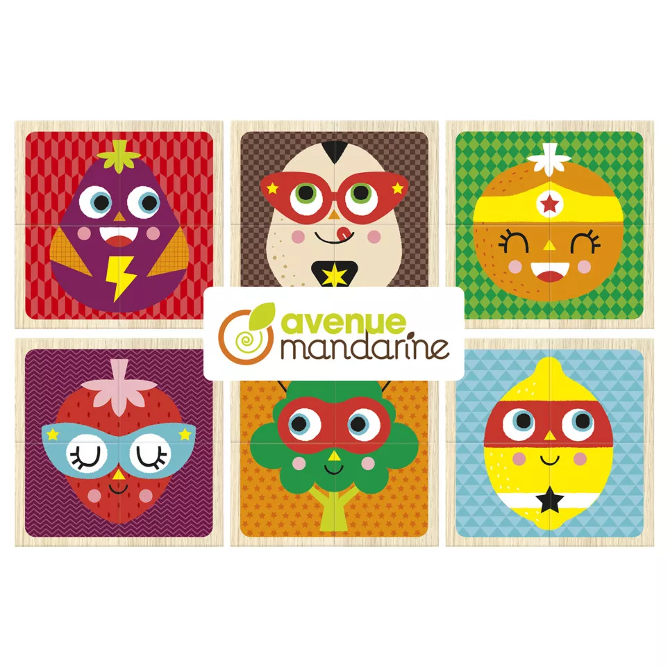 Houten blokken Super Helden-/ St.