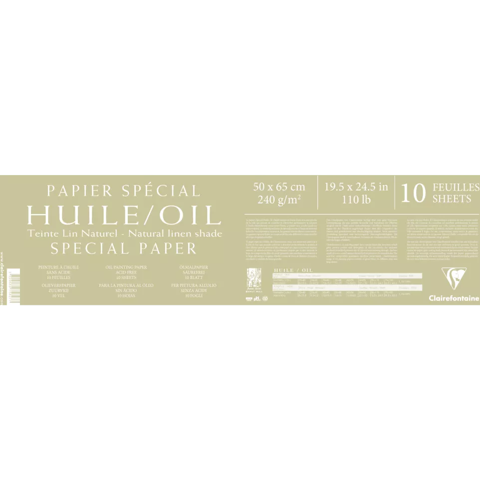 Olieverf natur 10bl 50x65cm 240g-/ St.