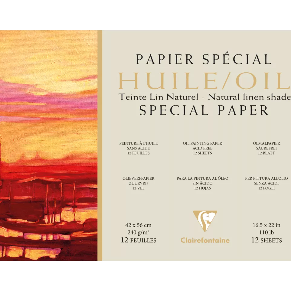 Papier Huile lin naturel bloc collé 1...