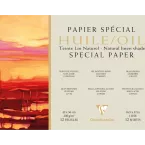 Papier Huile lin naturel bloc collé 1 côté 12F 42x56cm 240g/ Pce