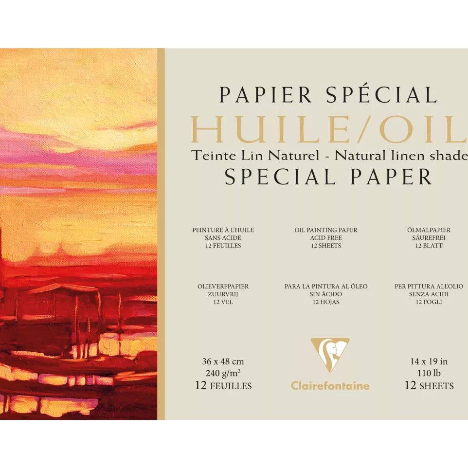 Papier Huile lin naturel bloc collé 1...