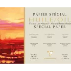 Papier Huile lin naturel bloc collé 1 côté 12F 36x48cm 240g/ Pce