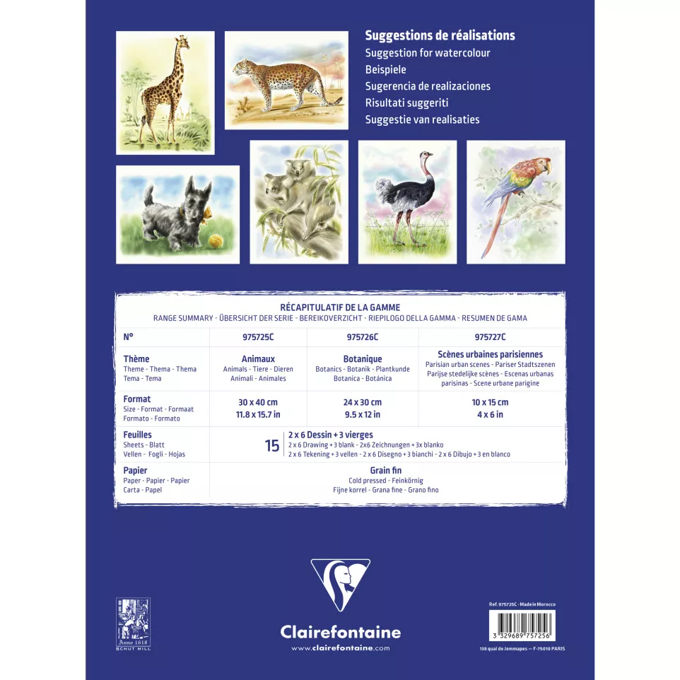 Blok dieren motieven- 15bl 300g...