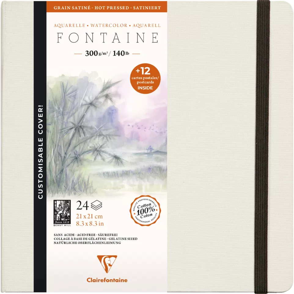 Watercolorbk 21x21 2-4bl 300g...