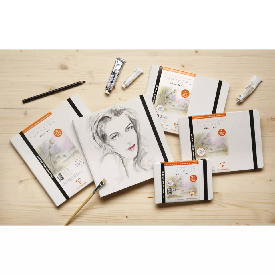 Fontaine Aquarelle carnet cousu 24F...