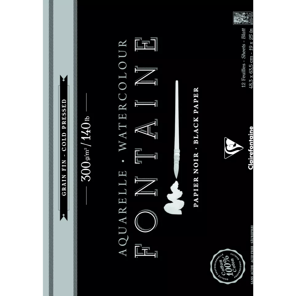 Fontaine Noir bloc collé 1 côté 12F...