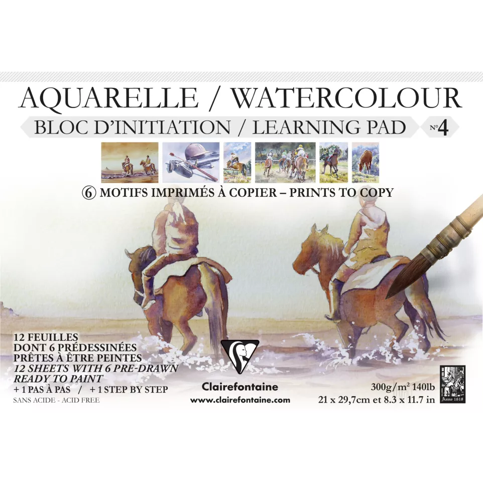 Aquarel N°4 12 blad-A4(21x21cm) 300g/...
